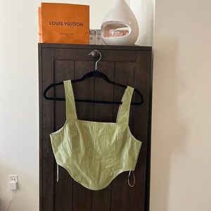 Olive green pleather crop top!